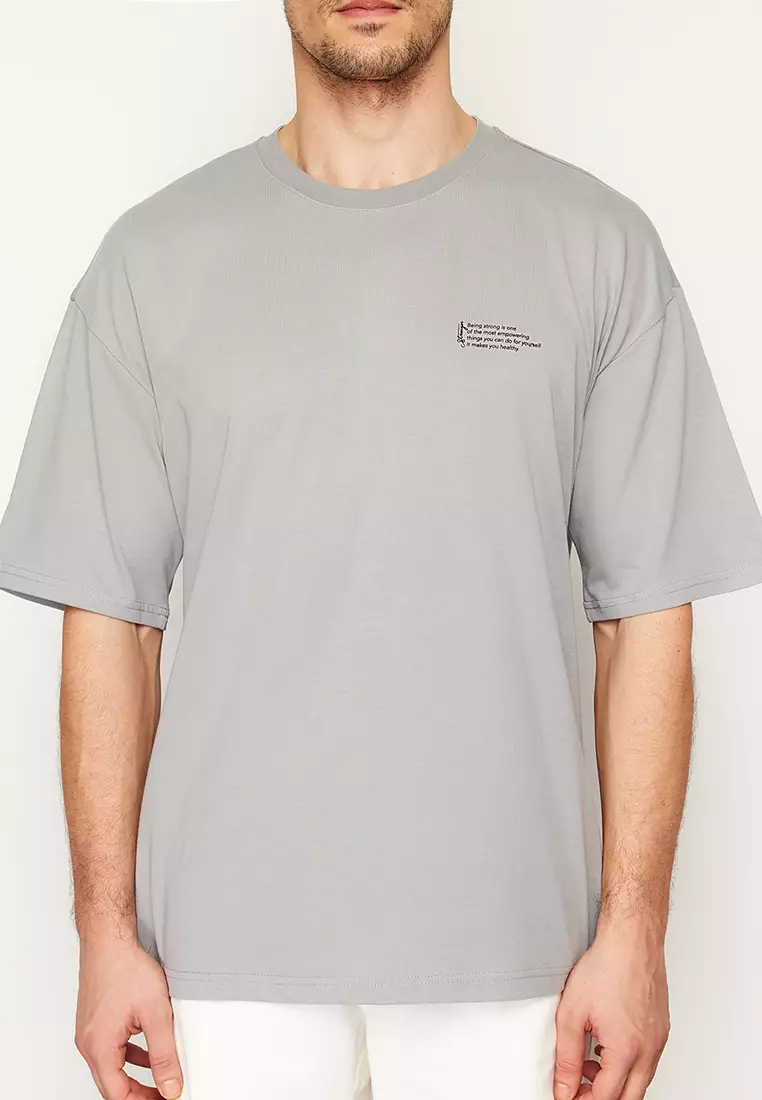 Minimal Text Printed T-Shirt