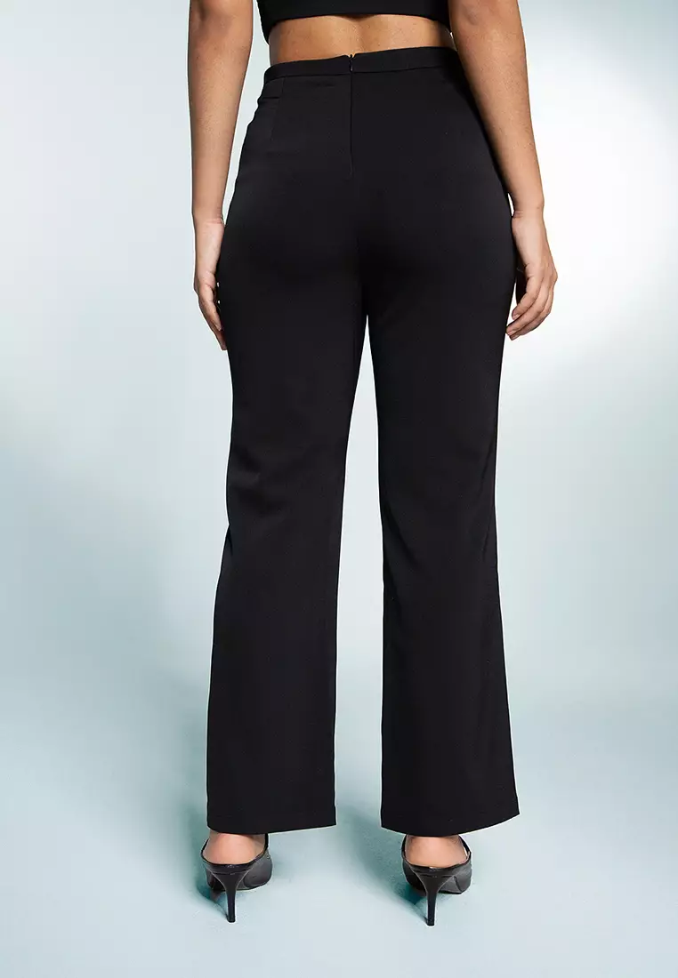 Zalora Studios Side Slits Wide Leg Pants 2024