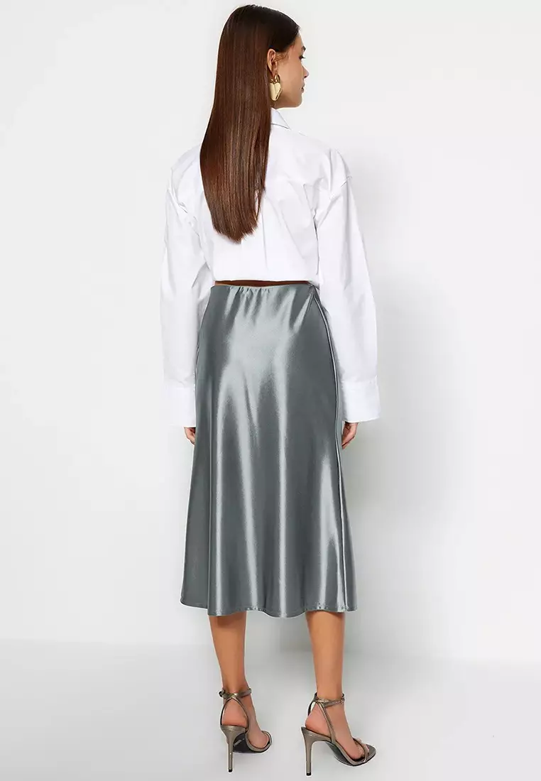 Midi Satin Skirt