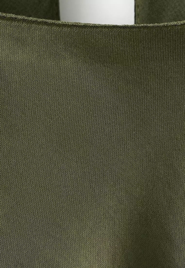 Satin Shoulder Pad Dress