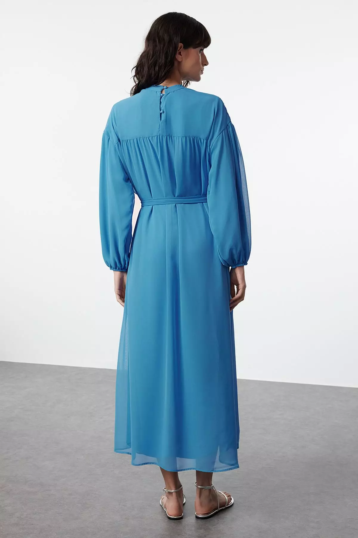 Embroidered Chiffon Dress