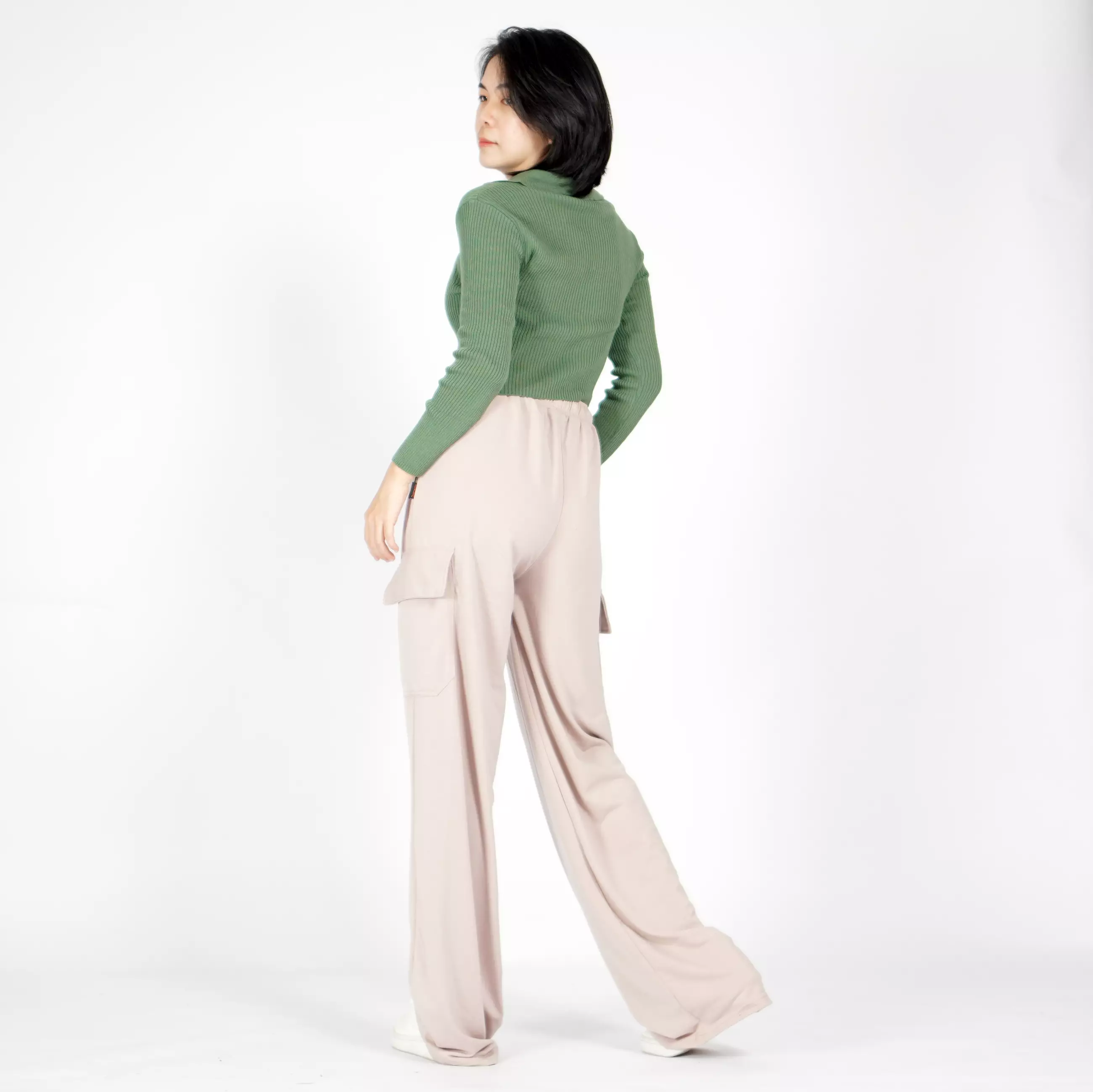  YOONA Celana Kargo Wanita Gaya Korea Cargo Pants Korean Style - COKSU