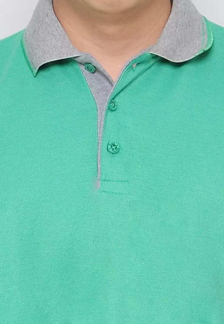 Andre Michel Kaos Polo Shirt Lengan Pendek Kerah Abu Hijau Salem 933-51