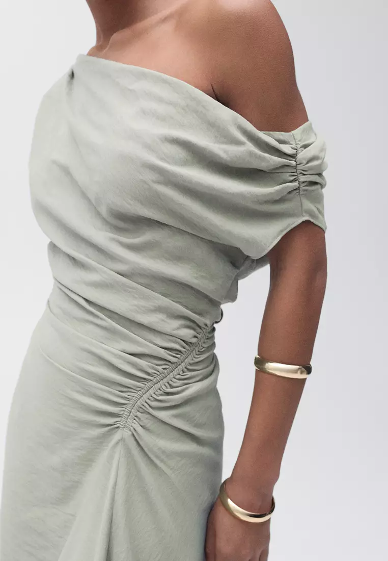Asymmetrical Draped Short Dress