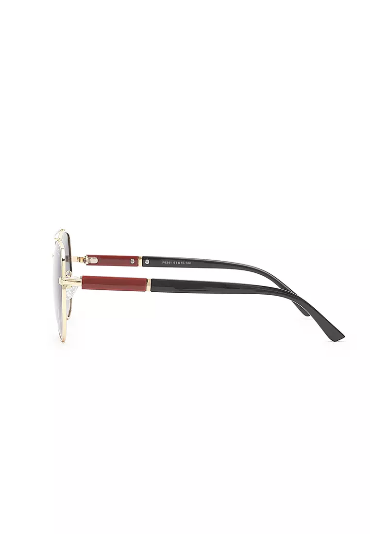 Unisex Polarized Aviator Sunglasses (Kacamata Hitam) - Emas / Abu-Abu
