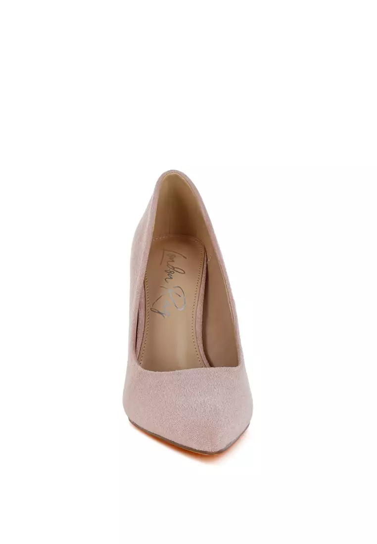 Slim Block Heel Pumps in Pink