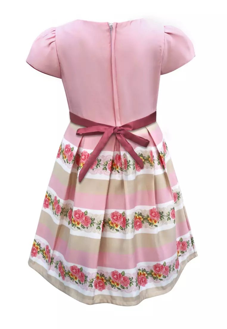 Two Mix Baju Anak Perempuan Fashion - Dress Anak Cewek Wanita Bahan Kain Satin Usia 1-12 Tahun 4278