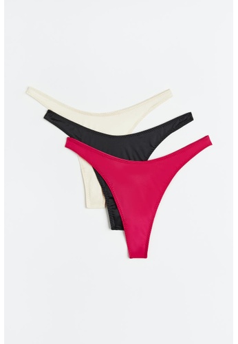 Buy Hu0026M 3-pack stretch satin thong briefs 2023 Online | ZALORA Singapore