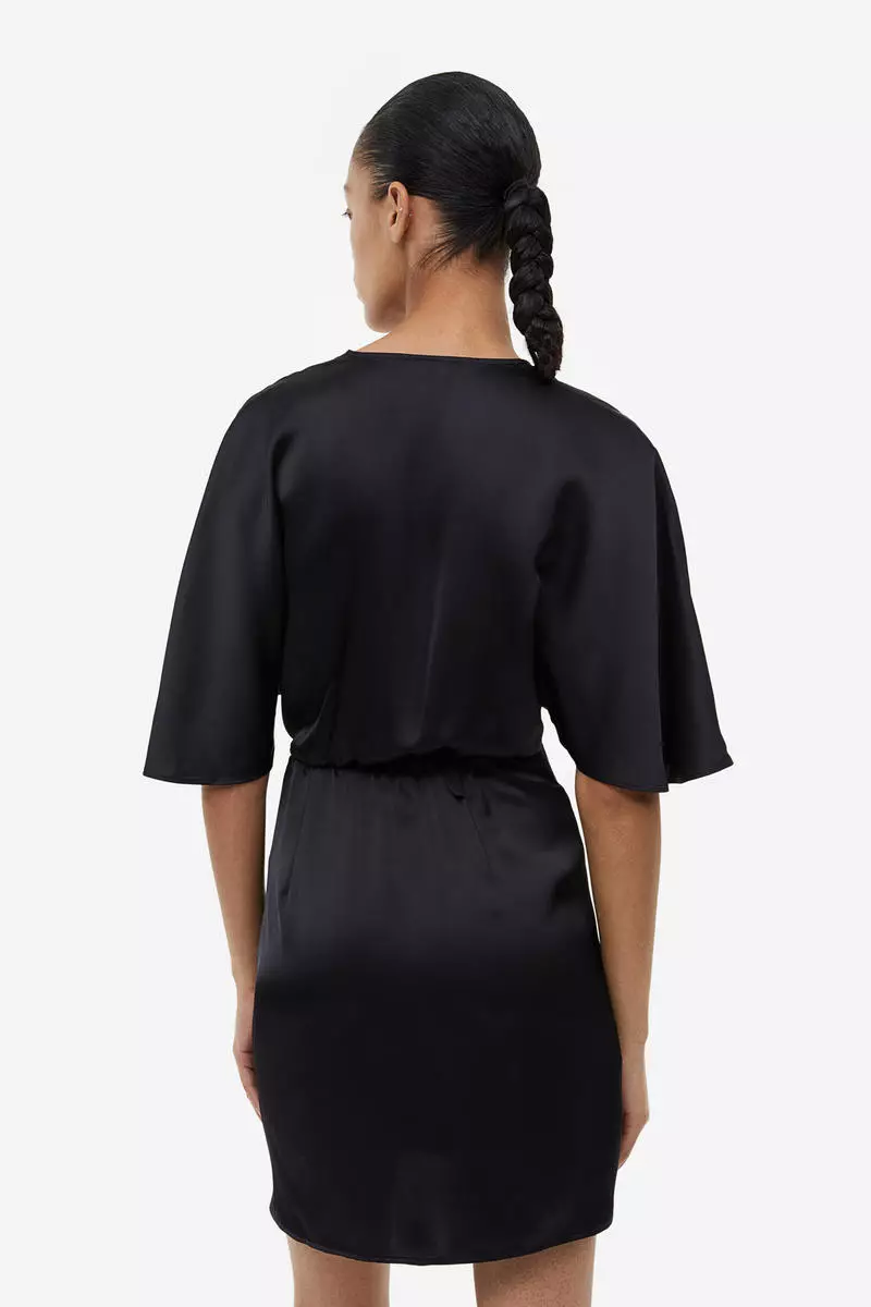 Satin wrap dress