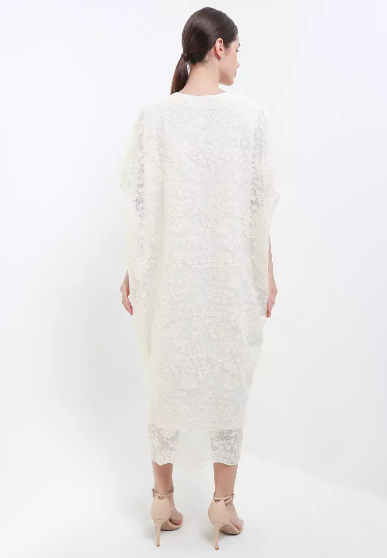 Embellished Flo Emb Mesh Kaftan