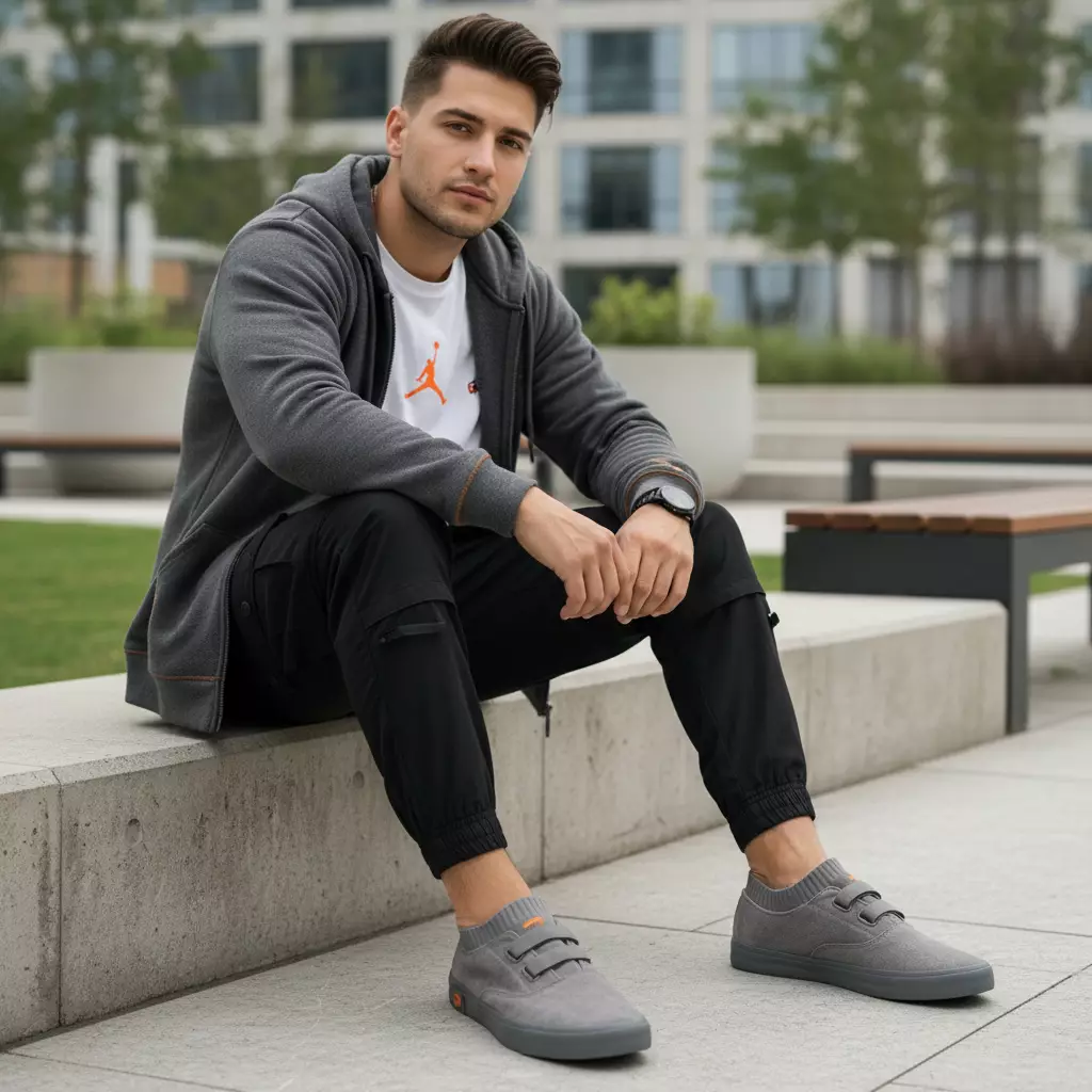 Paulmay Sepatu Slip on Pria Nagoya - Grey