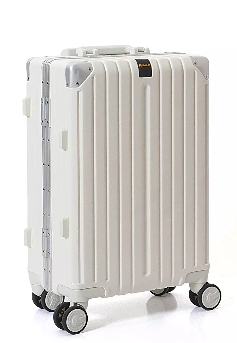 Barayev Koper Alumunium Frame Size 20 Inch Travel Bag Unisex Large Compartment  TSA Lock Material Polycarbonate ORIGINAL - White