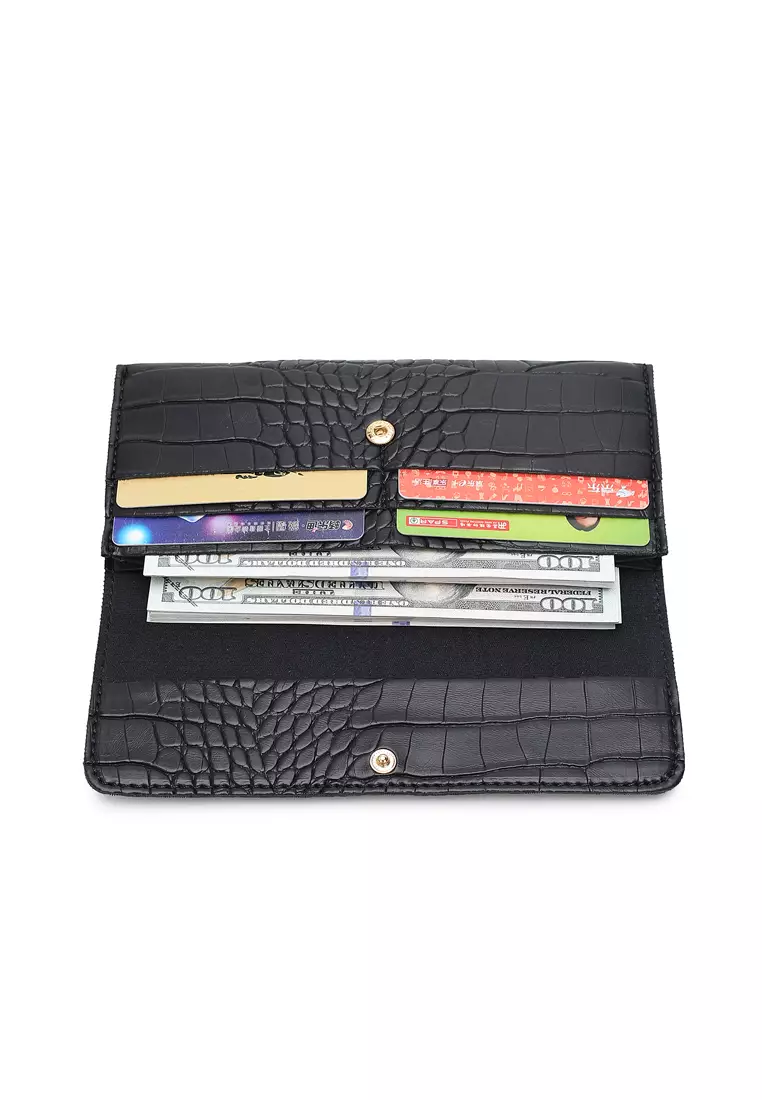 Women's 3-in-1 Handbag with Pouch & Purse - Black