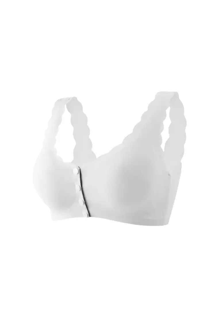 Premium Mikko Seamless Nursing Bra Paded Push Up Bra in White