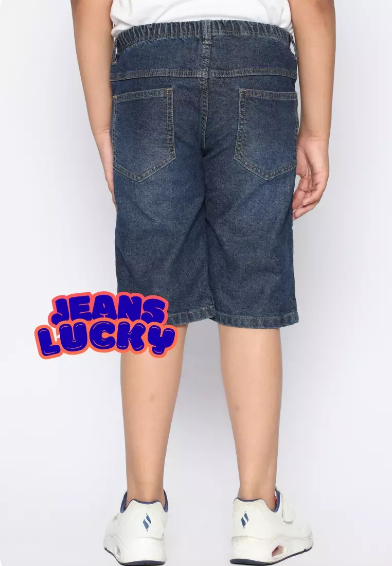 Celana Pendek Anak Laki & Perempuan Jeans Lucky Biru