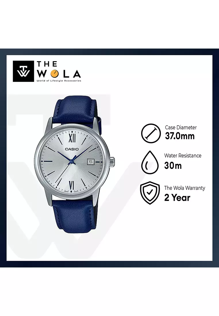 Men's Analog MTP-V002L-2B3 Blue Stainless Steel Watch