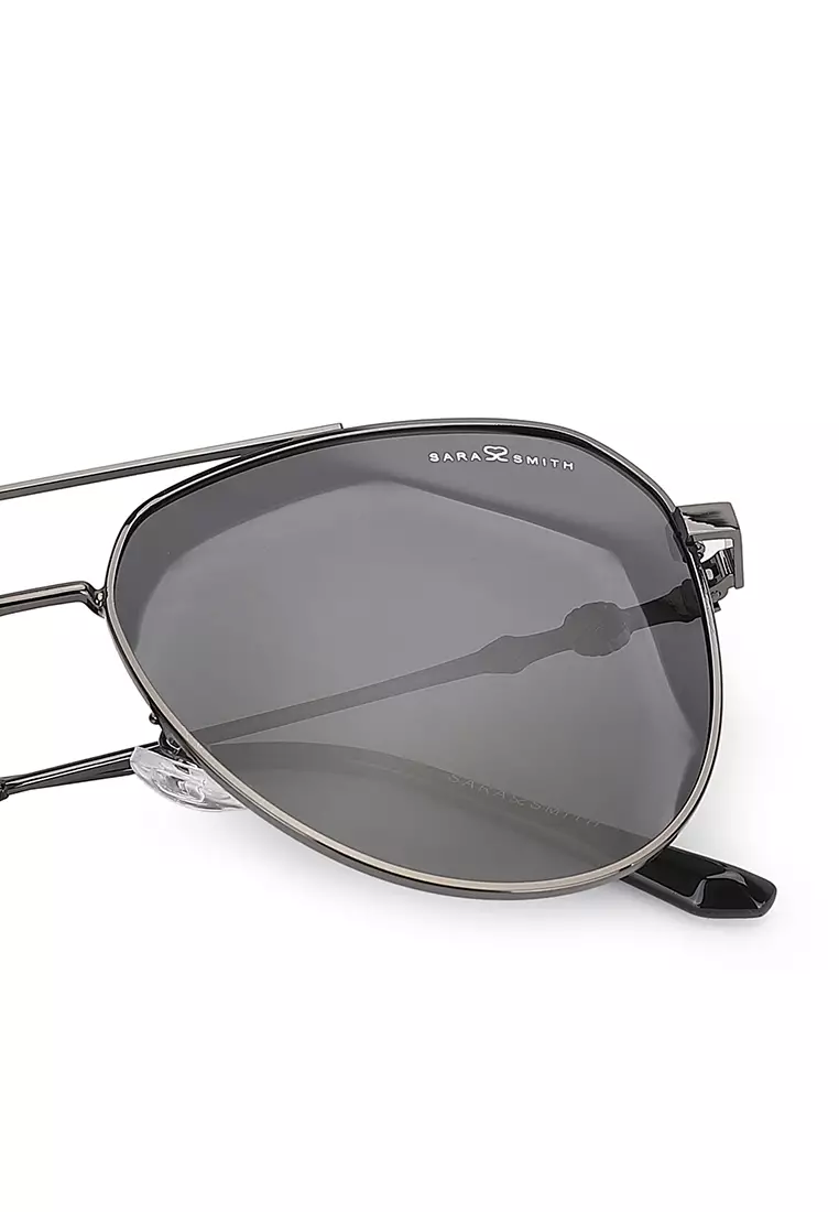 Unisex Polarized Aviator Sunglasses - Gun Grey