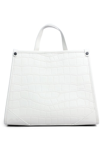 London Rag white Croco Faux Leather Hand Bag in Off White DD95AAC51AAAC2GS_1