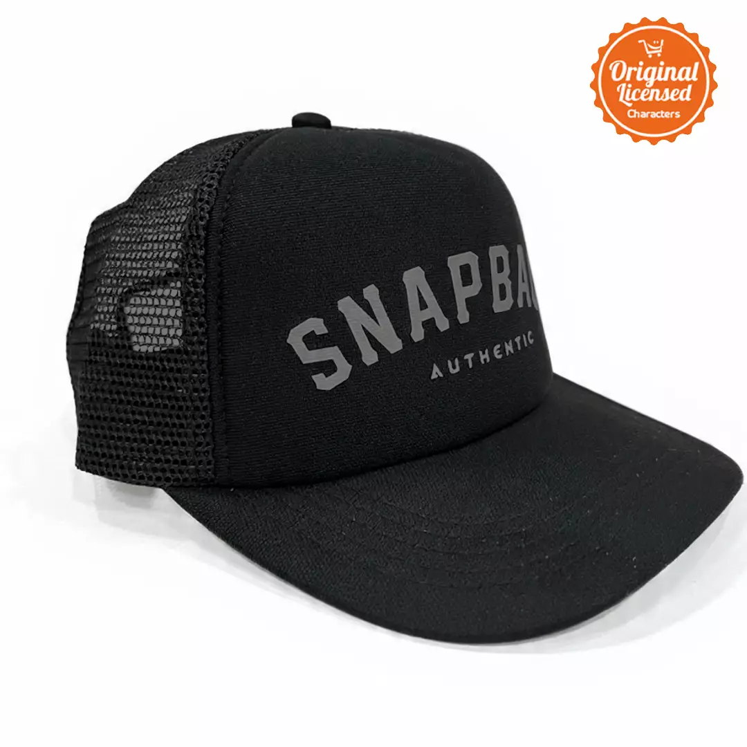 Snapback Topi Trucker Dewasa Black Authentic Snapback