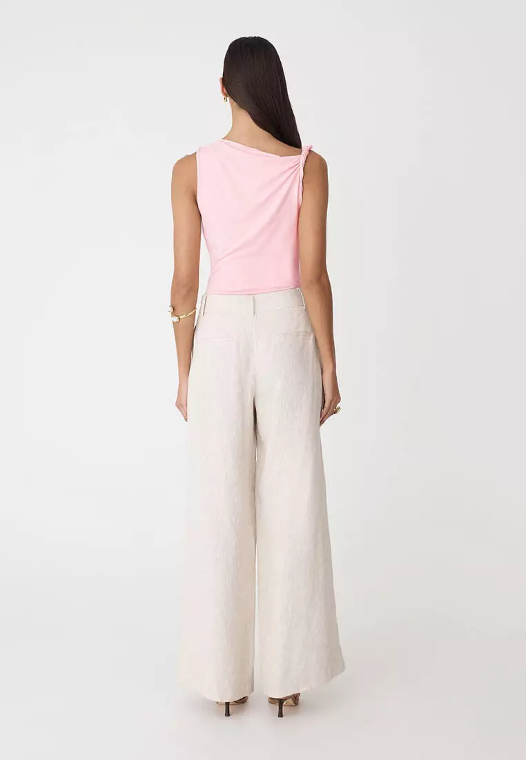 Cici Bamboo Twist Shoulder Top