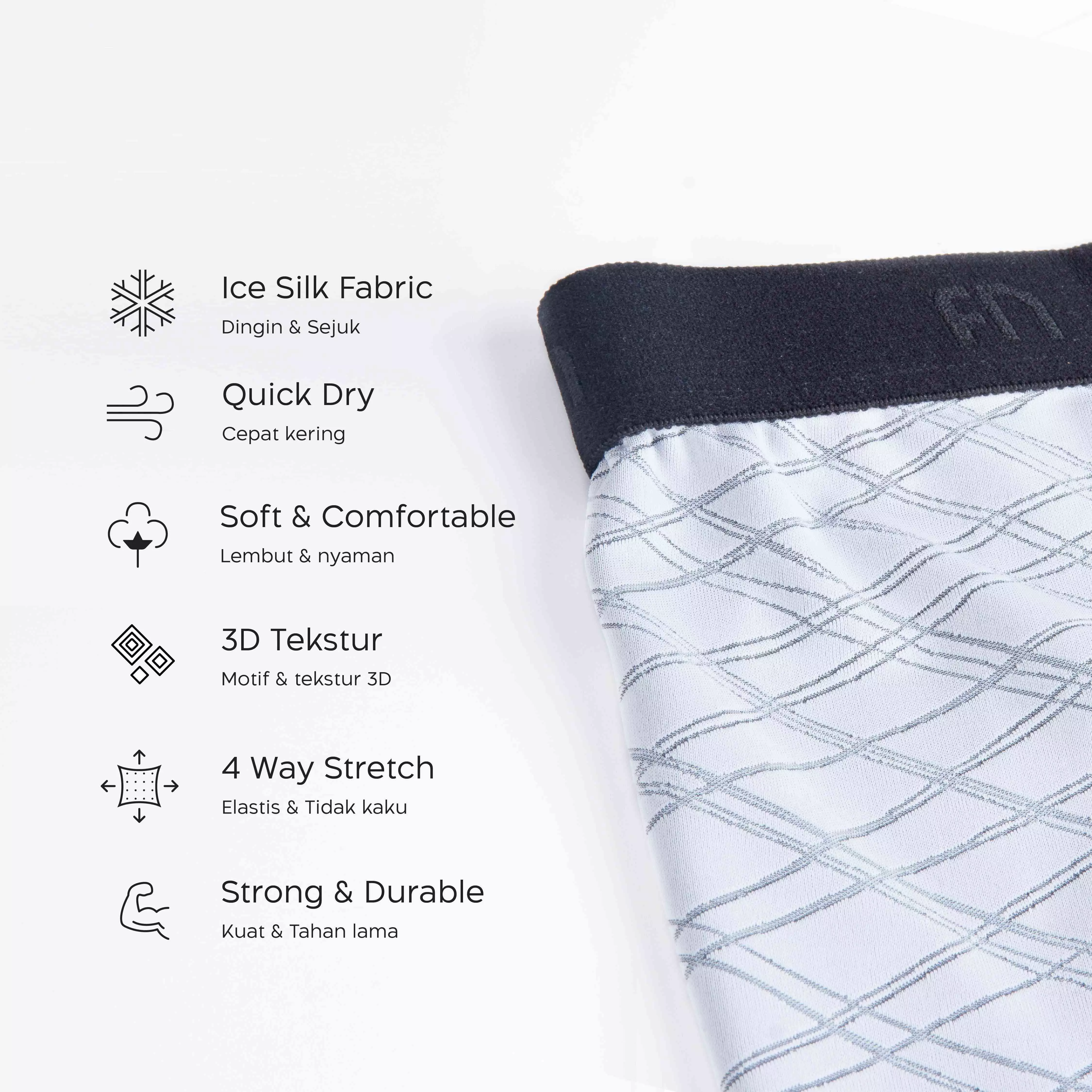 Flyman 3D Patterned Boxer 1 pcs FM 3447 - Abu-Abu