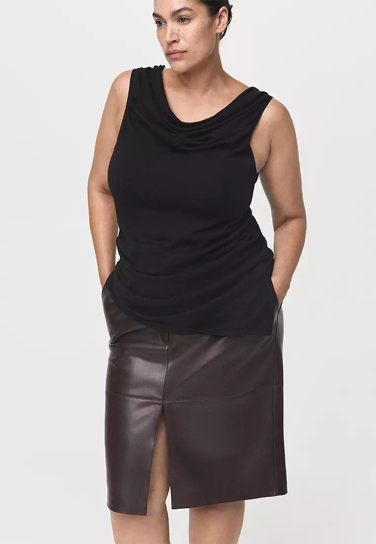 Leather-Effect Pencil Skirt