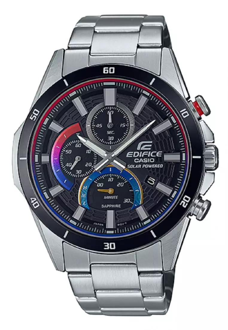 Casio edifice gunmetal best sale chronograph men's watch