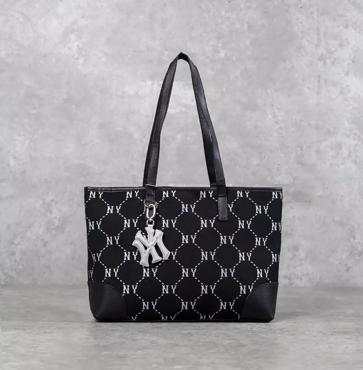 Tas MLB NY MONOGRAM WHITE BLACK SS24 TOTE BAG 100% ORIGINAL