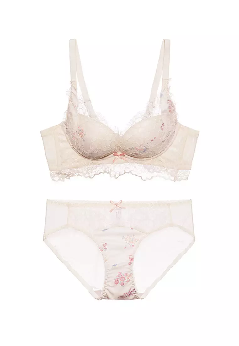 ZITIQUE Women's Japanese Style Cute Push Up Lace Lingerie Set (Bra and  Underwear) - Pink 2024, Buy ZITIQUE Online