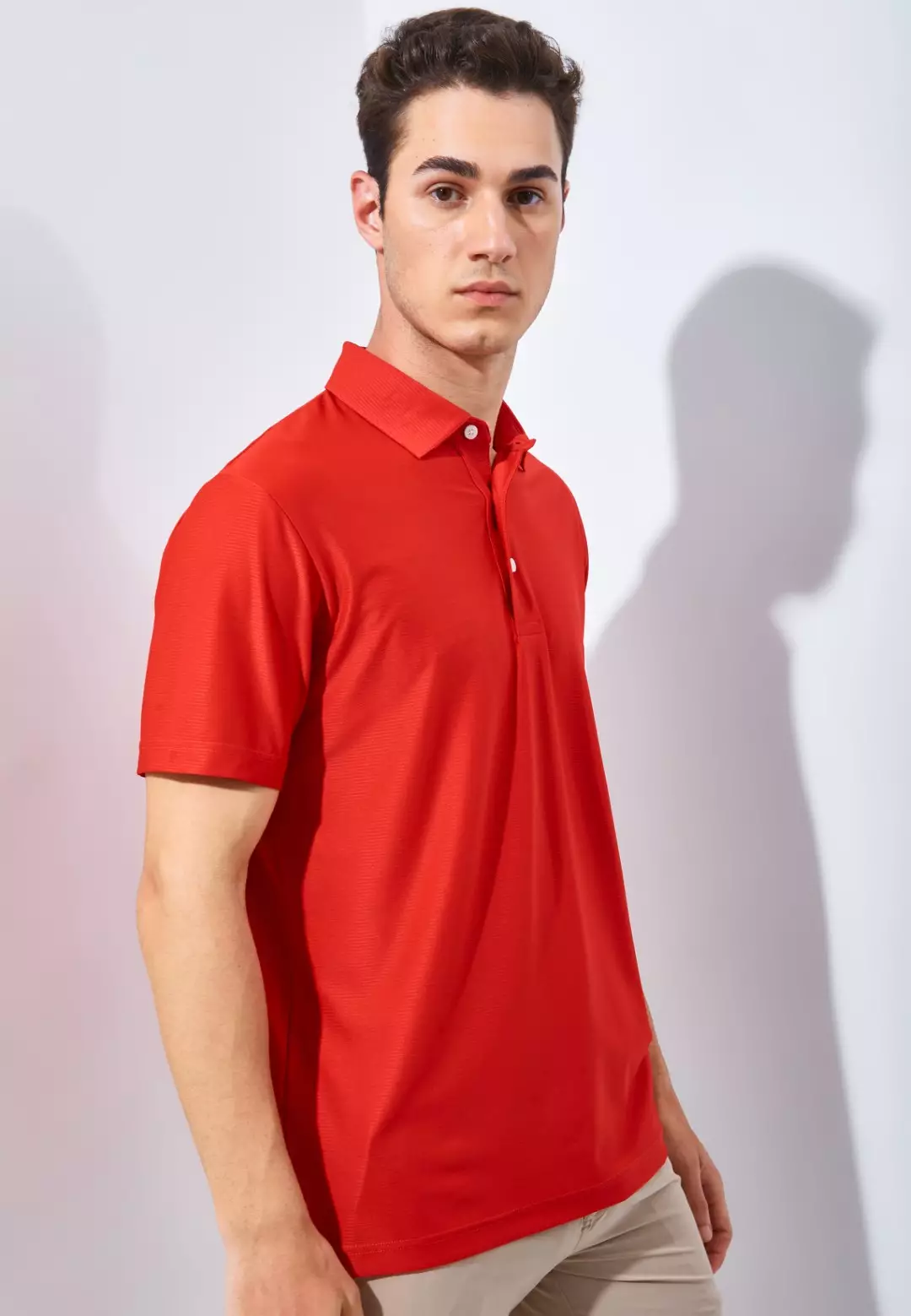 Jack Nicklaus Acapulco Premium Solid Stripe Polo Red Dune