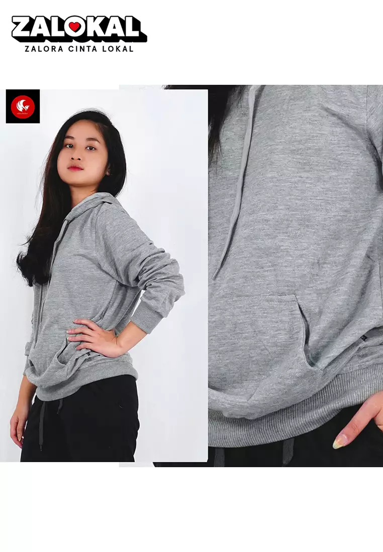 OKECHUKU Ola Sweater Hoodie Wanita Switer Bahan Fleece Basic Fashion