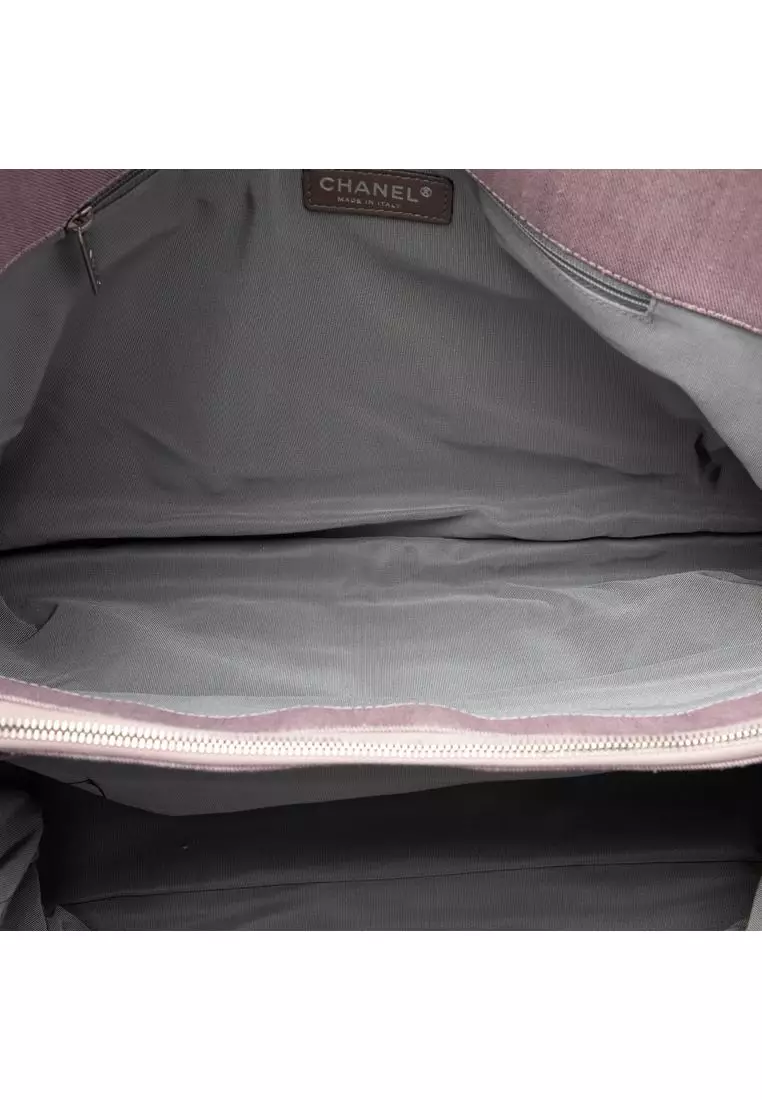Pre-Loved Chanel Large Cc Quilted Denim Tote