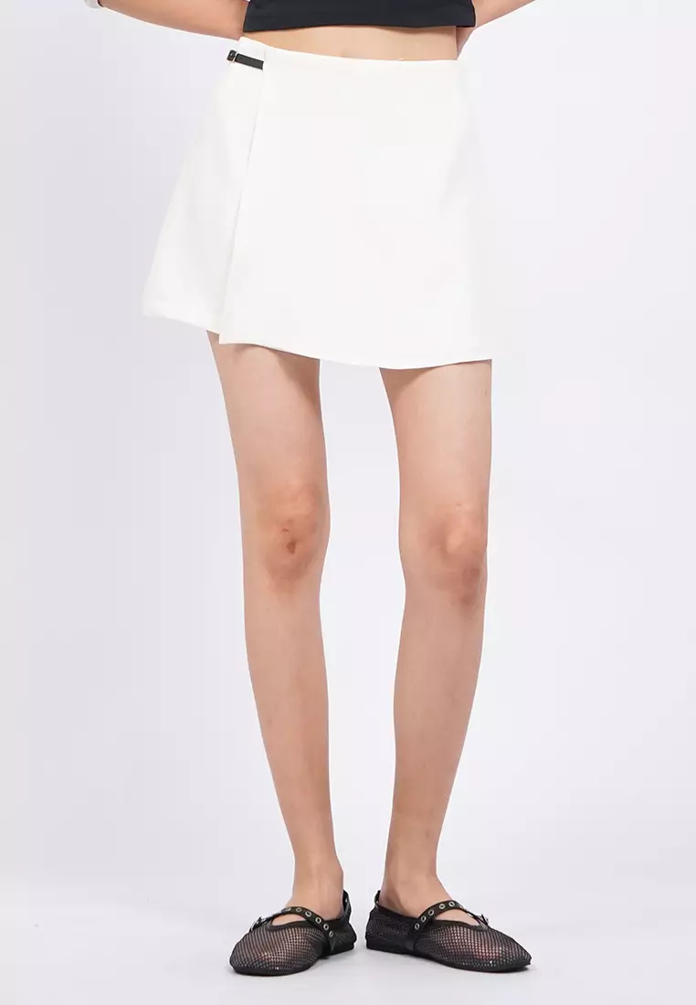 Wrap Skort with Side Belt Details