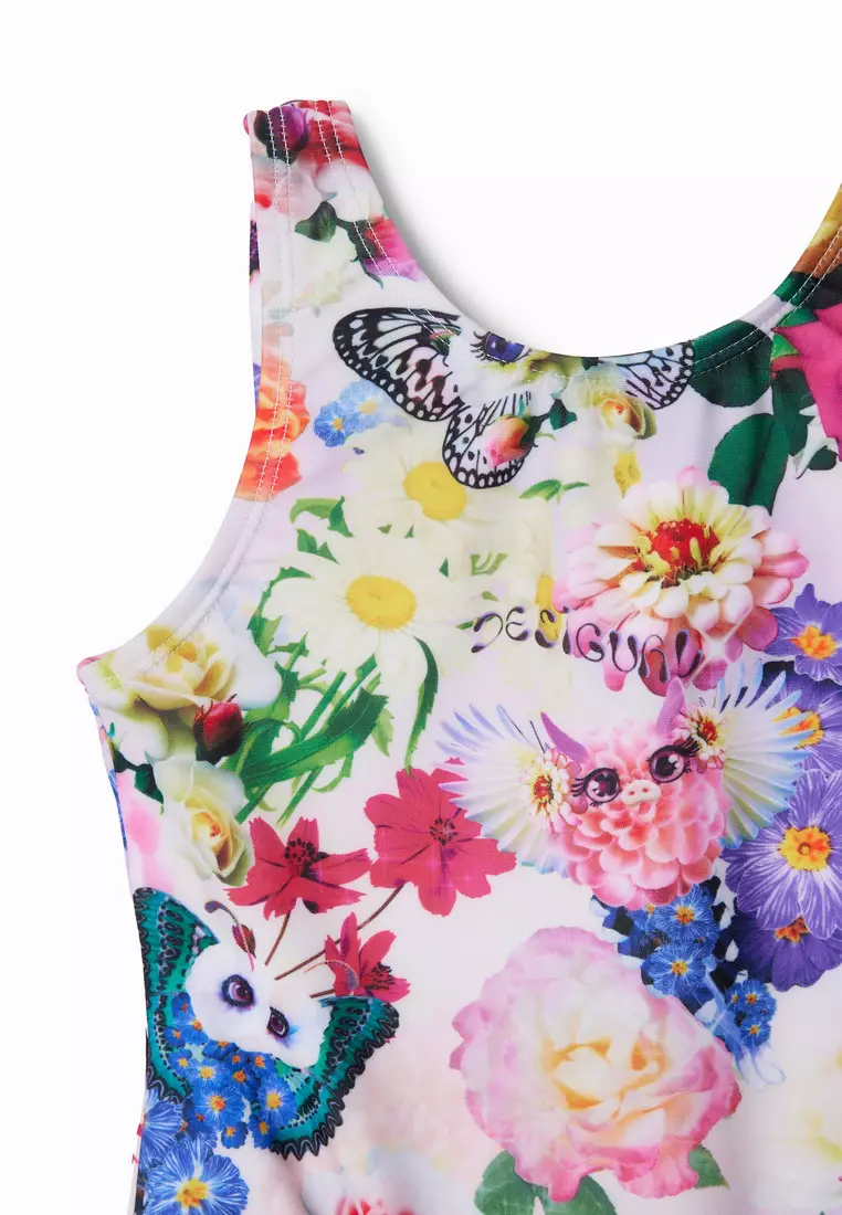 Desigual Girl Fantasy strap swimsuit.