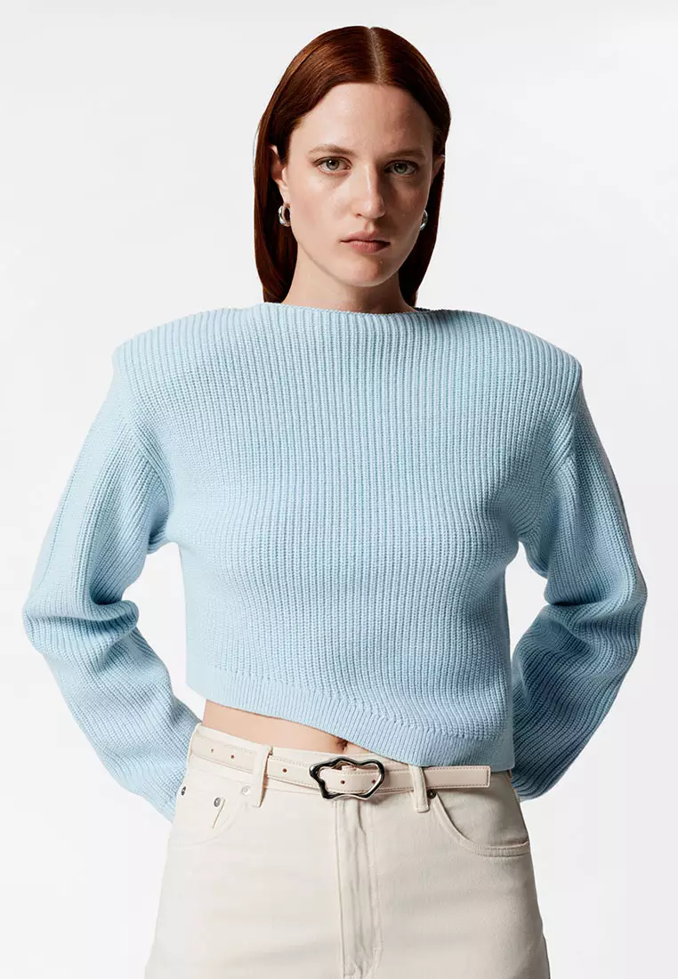 Asymmetric Rib-Knit Jumper