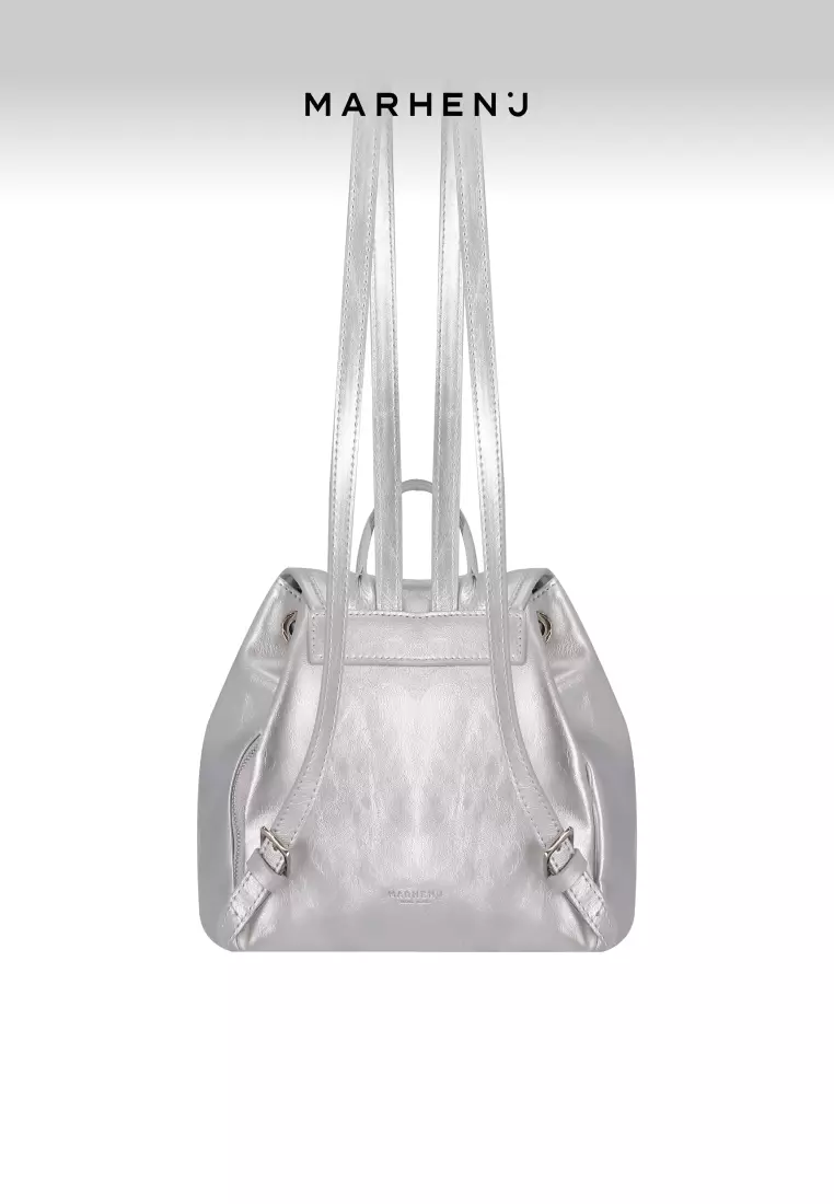 RENEE Vegan Leather Backpack Silver