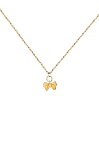 ZITIQUE gold Women's Simple Bowknot Necklace - Gold D75A9AC7B1927FGS_1