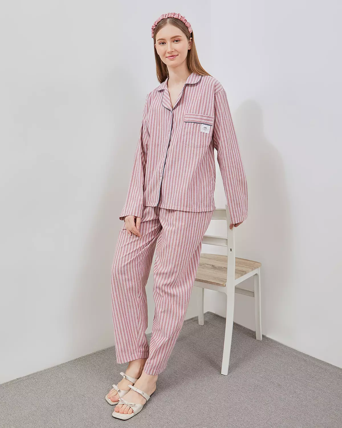 Set Piyama Katun Celana Panjang - Rose Toffe | Baju Tidur Sleepwear Wanita