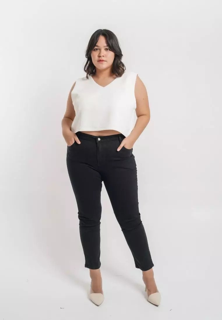 Plus Size Korean Jeans Ivy Black