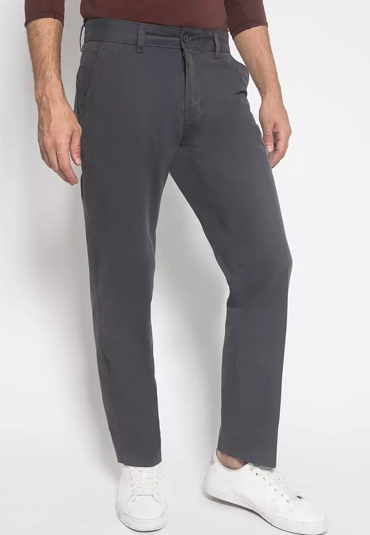 LGS - Celana Panjang Casual Pria Motif Polos Warna Abu-Abu Regular - CCT.501.027.003.C