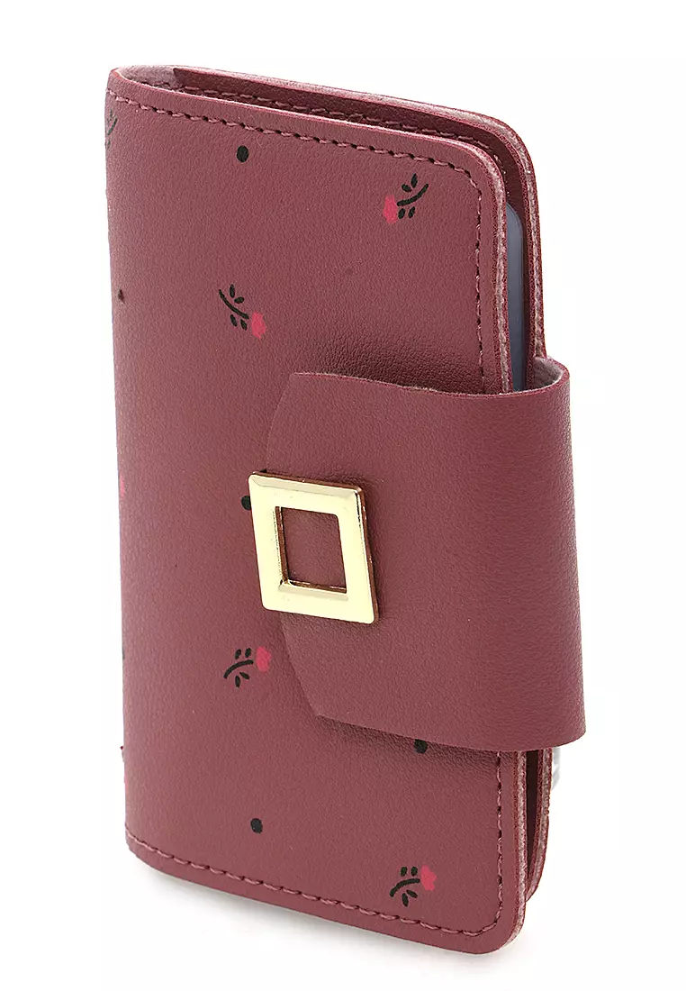 Card Wallet Bermotif Design Cute Simple Dompet Wanita Premium Quality - Pink Tua