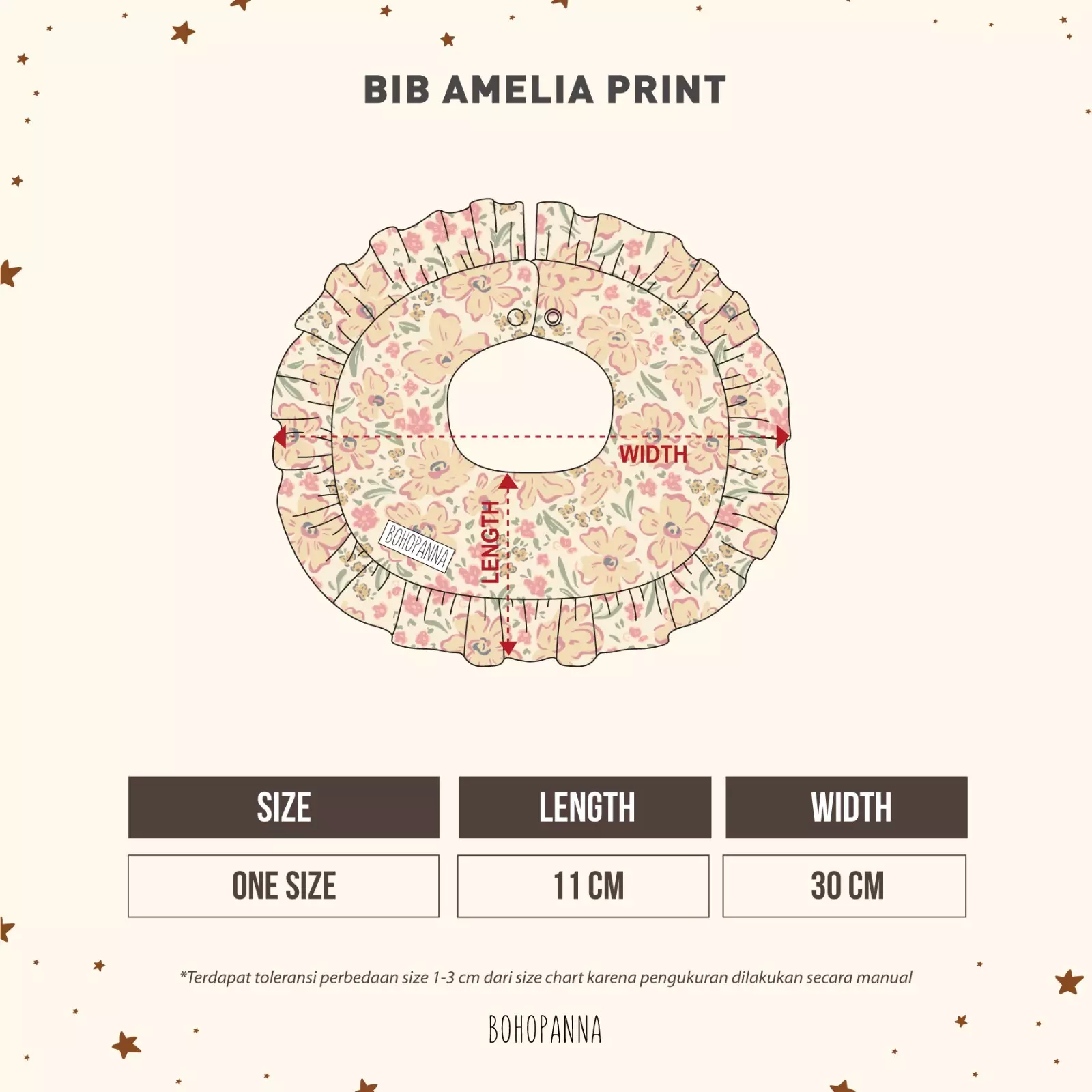 BOHOPANNA - BIB AMELIA PRINT - SLABER ANAK PEREMPUAN - CORN FLOWER