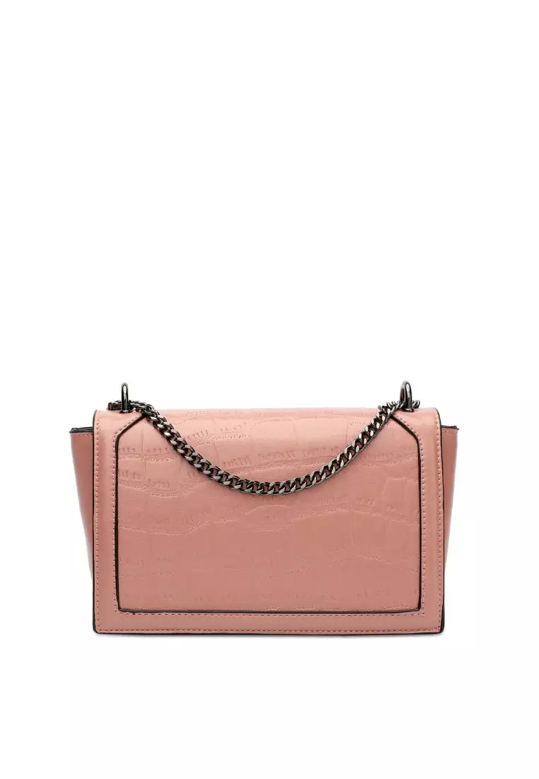 Women's Chain Shoulder Bag / Sling Bag / Crossbody Bag (Tas Bahu Wanita / Tas Selempang Wanita) - Merah Jambu
