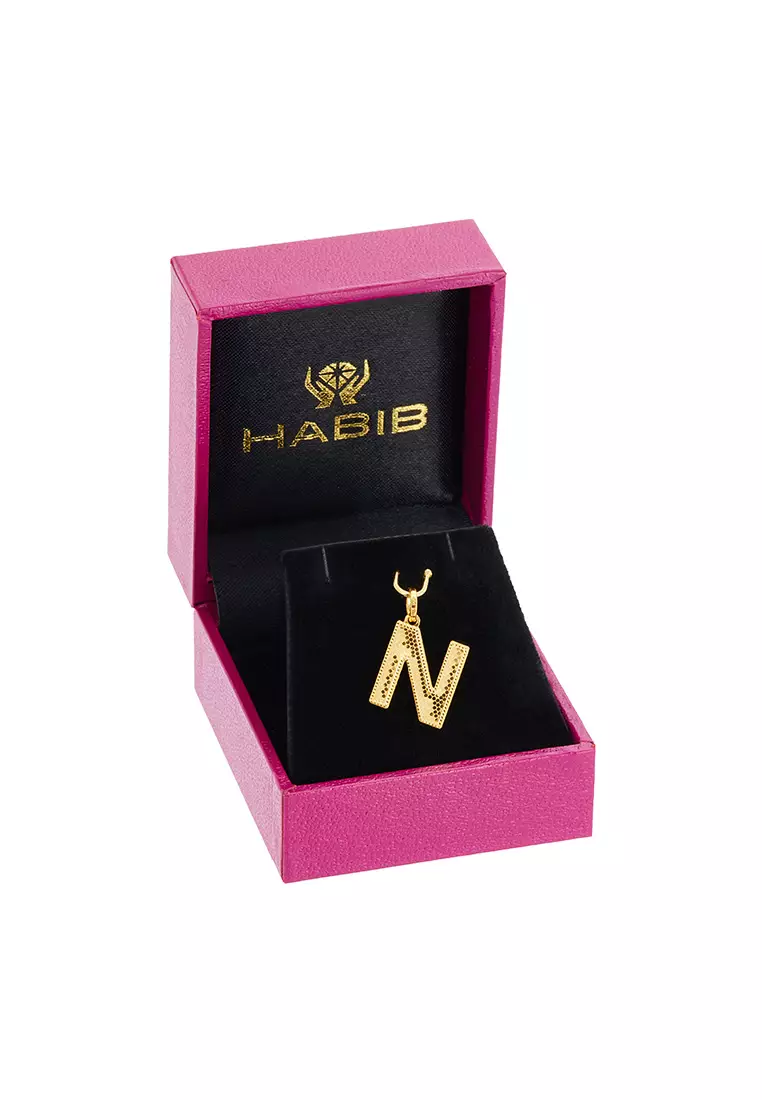 HABIB 999/24K Yellow Gold Alphabet Pendant 9GP01781225(N)