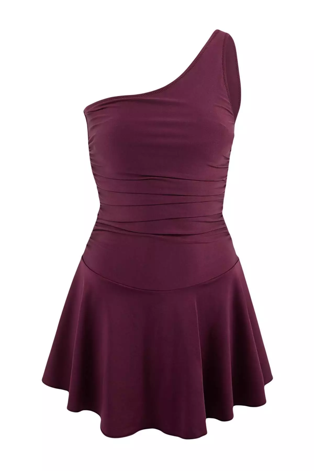 Mürdüm One-Shoulder Covered Shorts Skirt Basic Swimsuit Tbess25Ma61
