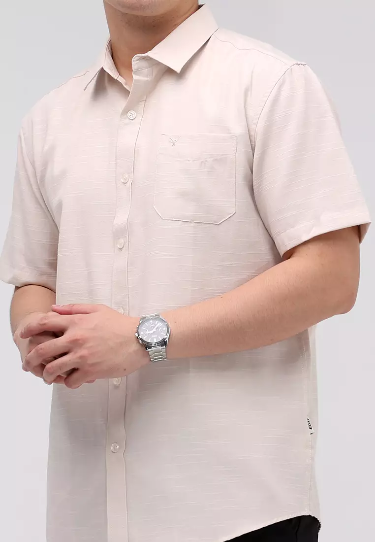 Woven Slub Cotton Short Sleeves