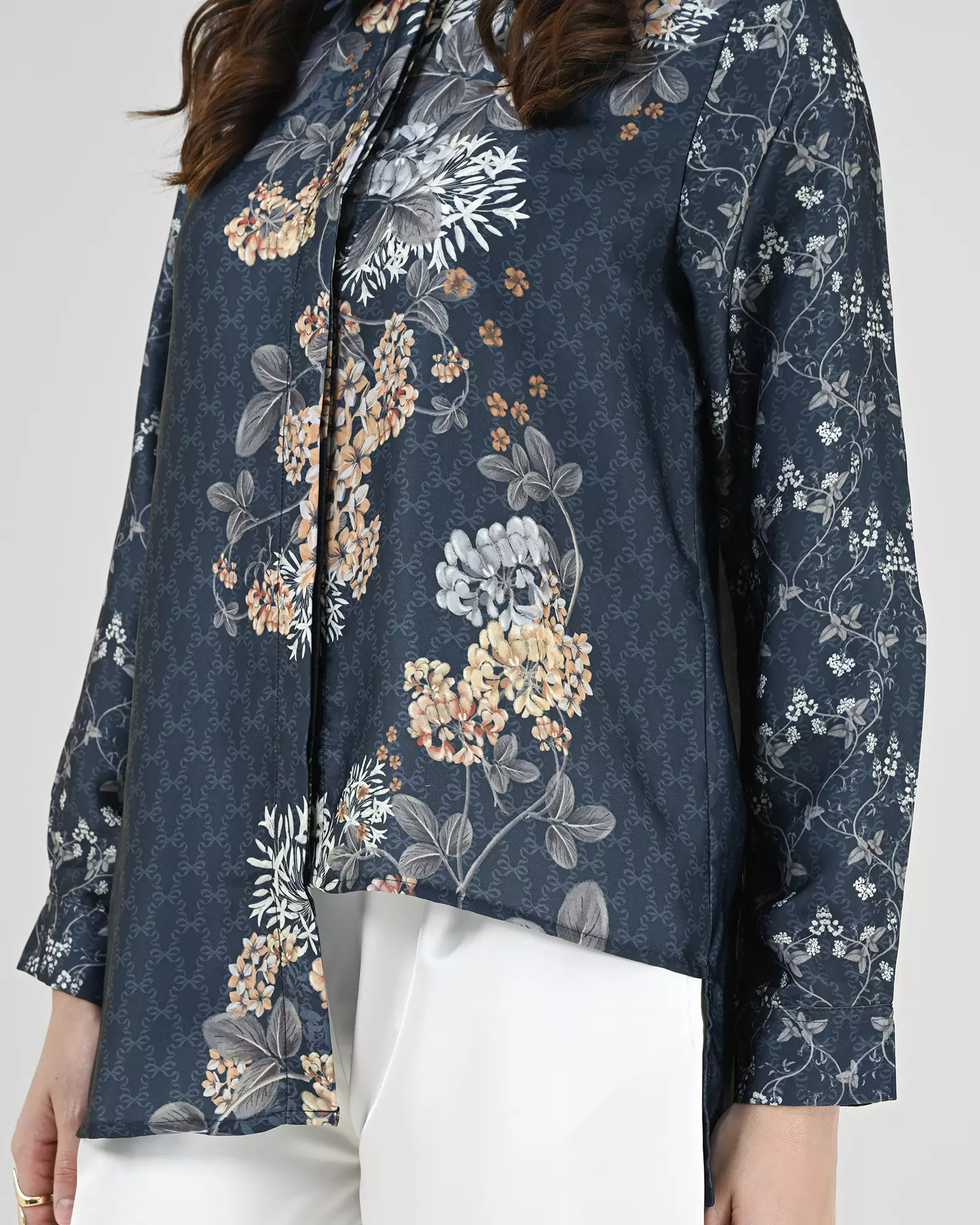 Geulis.id OLEIA SHIRT - Navy