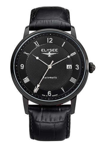 Elysee Watches - Jam Tangan Pria - Leather - 77007 - Monumentum Automatic (Black)