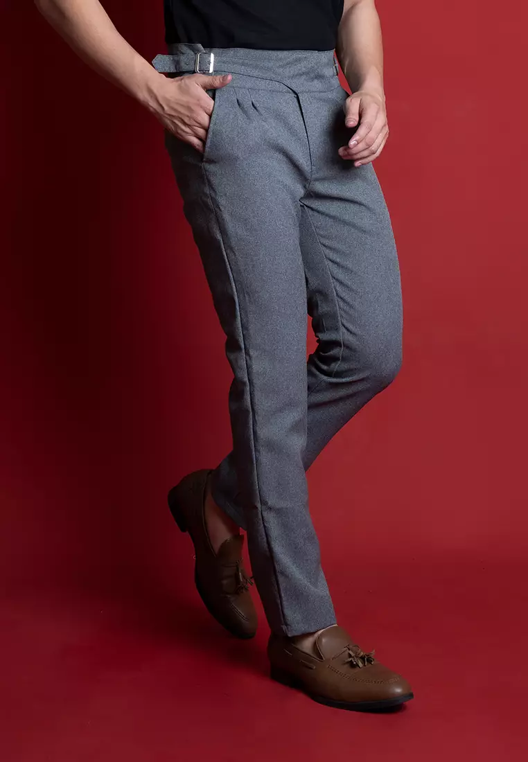 Houseofcuff Celana Panjang Formal Gurkha Pants High Waist Abu Tua