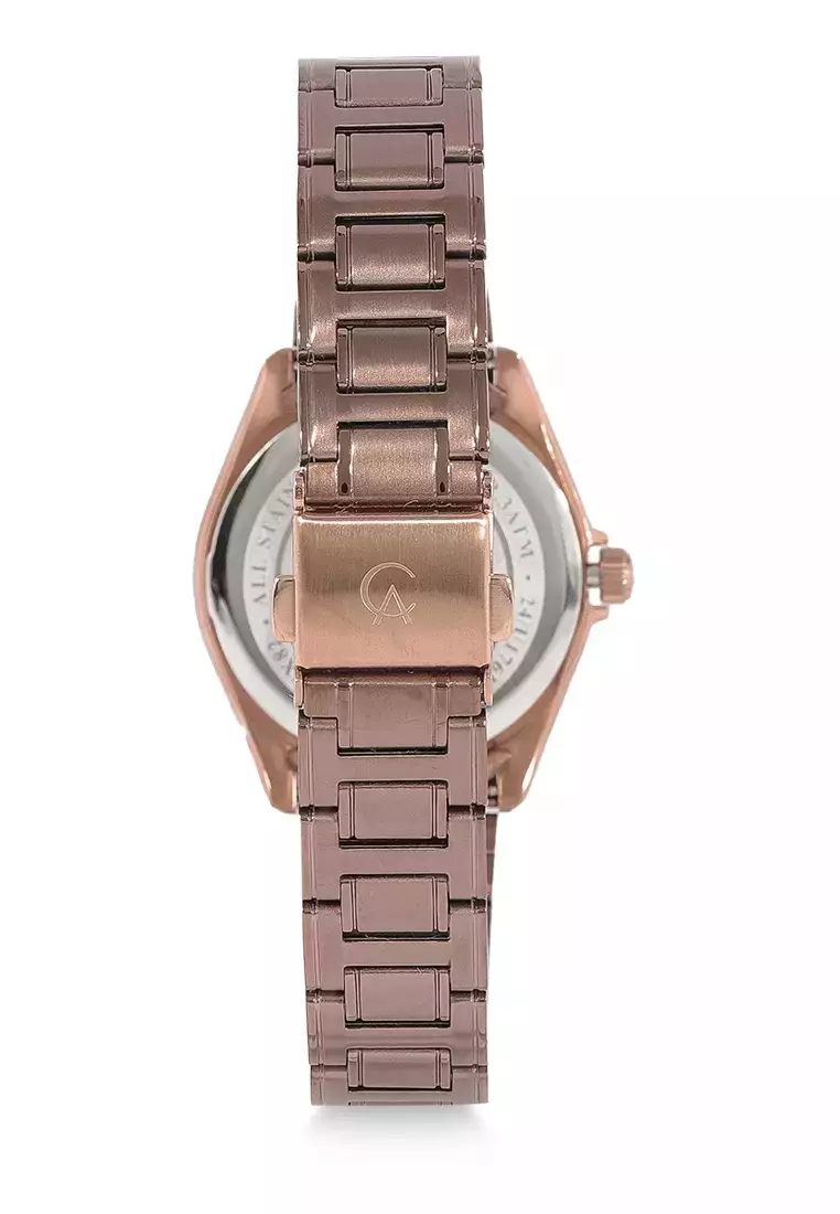 Alexandre Christie Jam Tangan Wanita - Brown Rosegold - Stainless Steel - 8684 LDBROBO